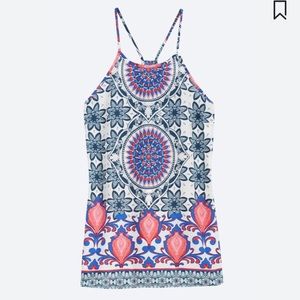 Renee C. patterned halter racerback tank top